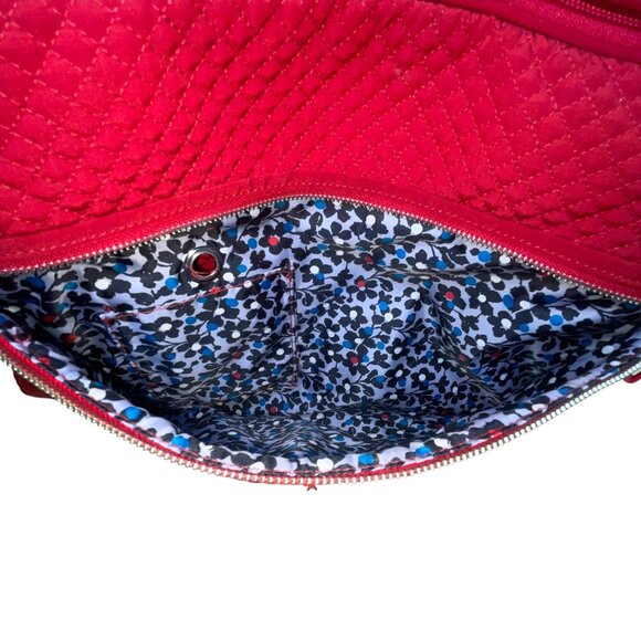 Vera Bradley Women’s Red Quilted With Front Zip Pocket Weekender Travel Bag - Picture 10 of 14